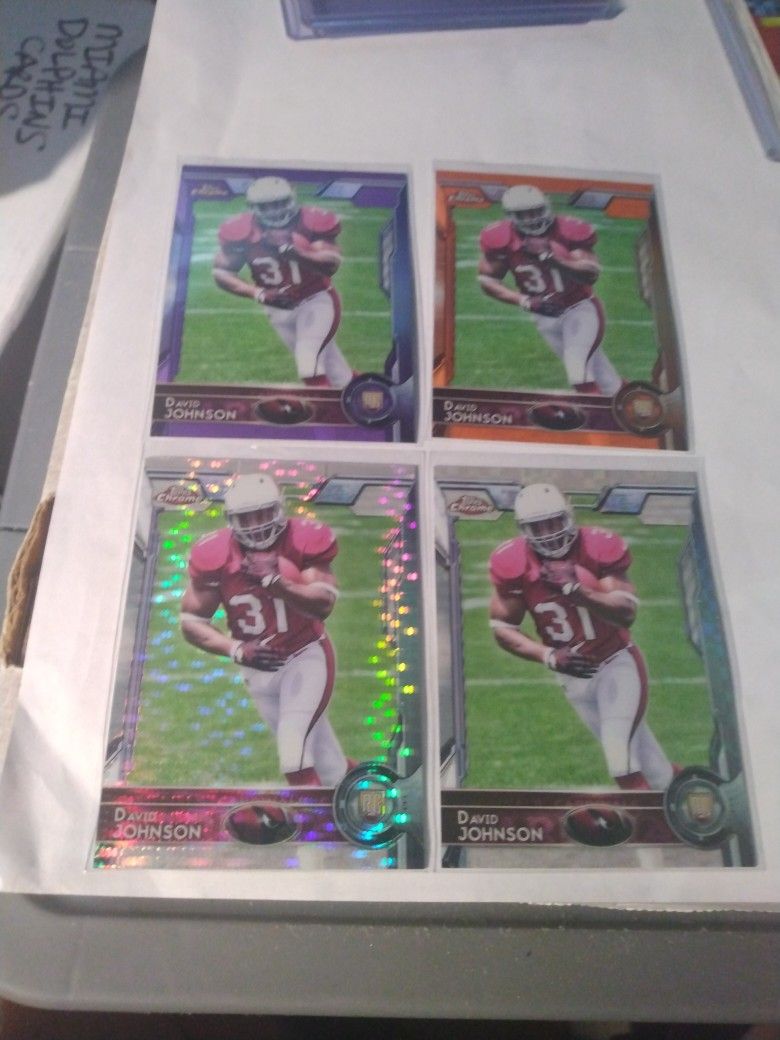 2015 Topps Chrome David Johnson Refractor Rookie Football Card Lot Of 4