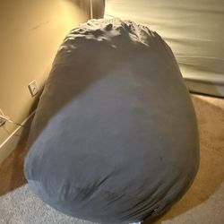 Amazon Basics Large Bean Bag Chairs for Adults, 6 ft Black Memory Foam Filled with Solid Microfiber Cover