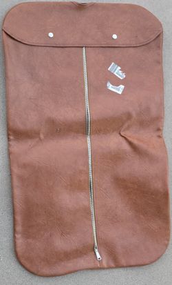 Vintage Three Star garment bag With Zipper Cognac Brown vinyl 70’s Collectible