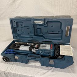 New BOSCH Corded Concrete Electric Hex Breaker Hammer Kit With Hard Carrying Case With Wheels.