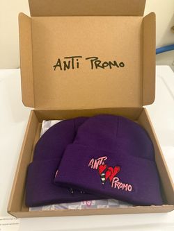 Matty Boy Beanie Hat With Embroidery Purple