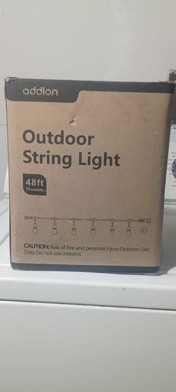 Outdoor string light 48ft 15 socockets