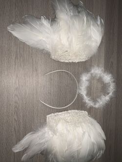 Ángel set : halo and detachable feathered shoulders wings