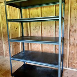 Metal Storage Shelves. 5 Total  