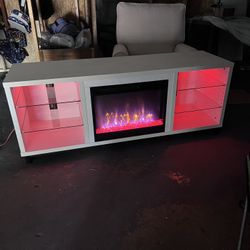 New Tv Stand Electric Fireplace Hold Up To 70inch Tvs Remote Control Led Light 