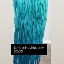 300$ Aqua Blue Wig 