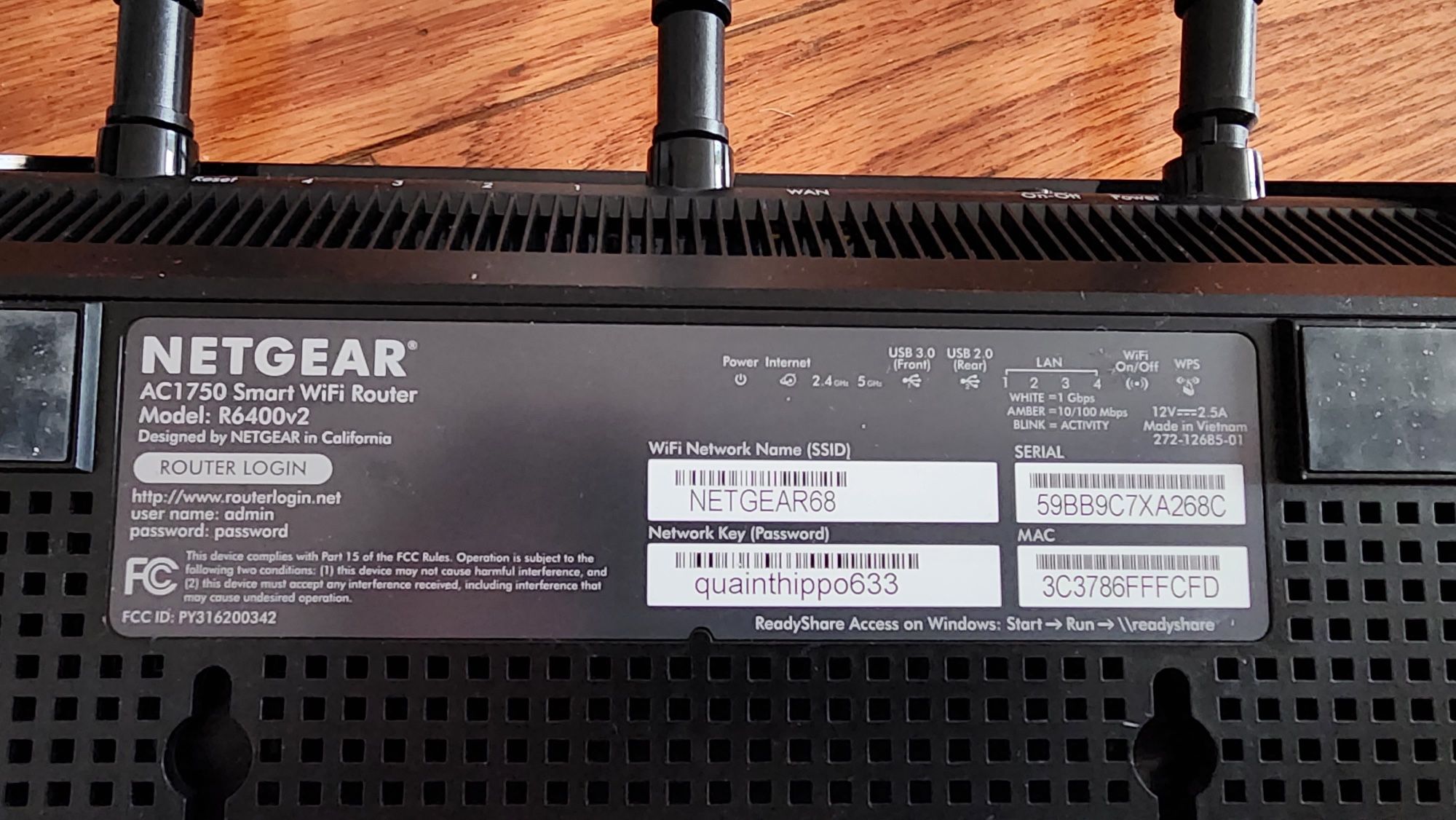 NETGEAR Nighthawk R6400v2 AC1750 Smart WiFi Router Tested & Working