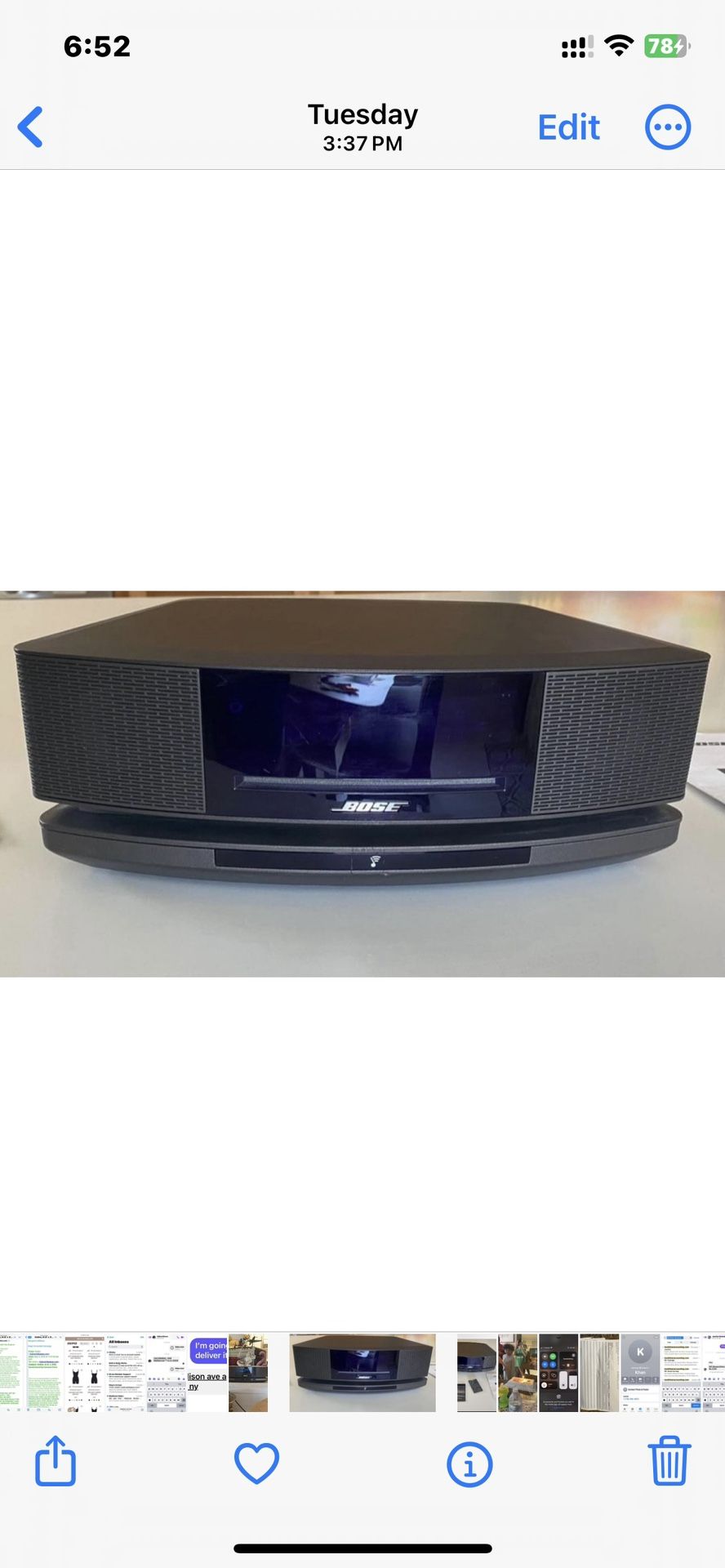 Bose Iv Soundtouch CD Radio W/Remote Bluetooth 