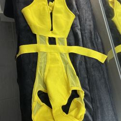 Yellow Cutout Bodysuit 