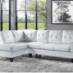 New White Sectional Sofa Couch 