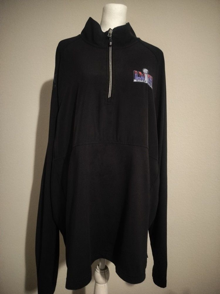 Mens Black Super Bowl Vintage Zip Down Sweatshirt /Jacket (Size XXL)