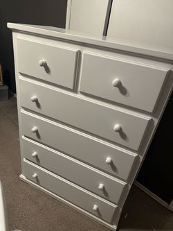 White Wood Chest of Drawers