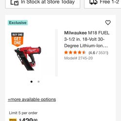 Milwaukee framing, nail gun