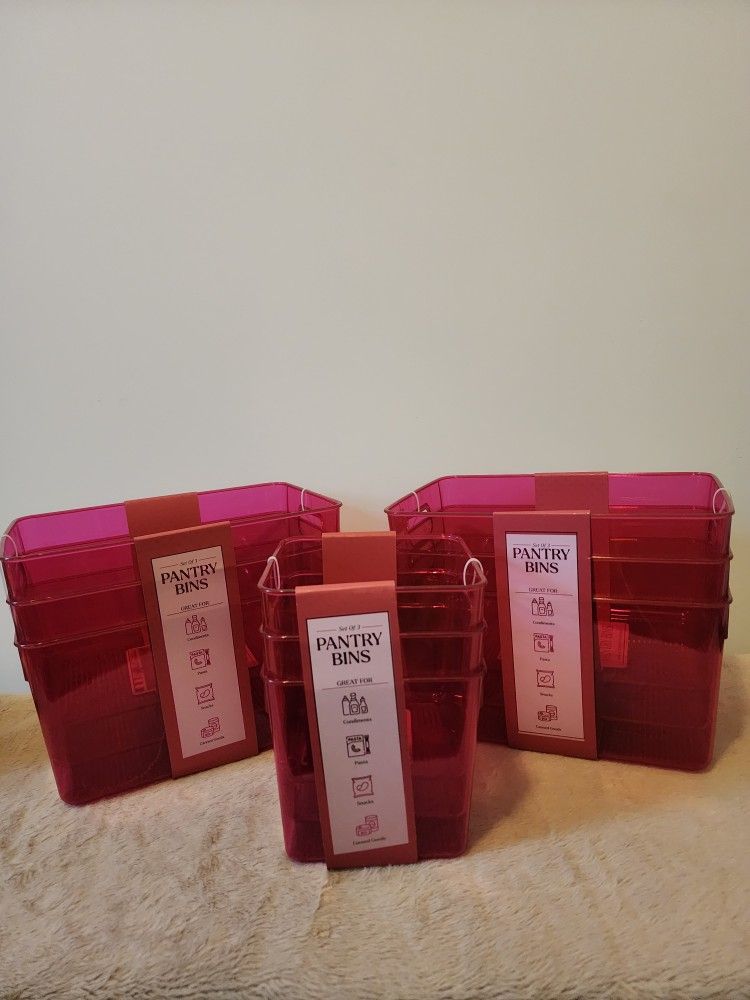 HOT PINK STORAGE BINS