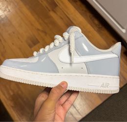 Rope Lace Air Force 1 GREY Patent Leather AND WHITE