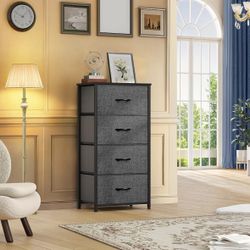DWVO Storage Tower with 4 Drawers - Fabric Dresser, Organizer Unit for Bedroom, Living Room, Closets