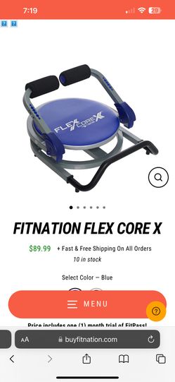 Flex coreX by Fitnation blue. Excercise equipment. Core builder. Fit body health workout.