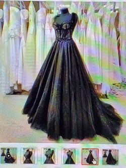 Black gown with corset back