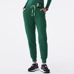 Figs Hunter Green Zamora Joggers Pants Large Petite