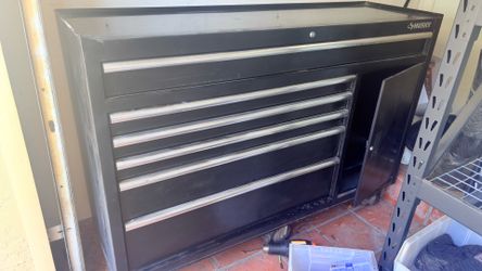 Husky 61 in. W 10-Drawer 1-Door Combination Tool Chest and Rolling Cabinet Set in Gloss Black