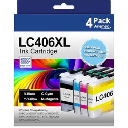  LC406XL LC406 Ink Cartridges for Brother Printer Compatible with Brother MFC-J4335DW Ink Work for MFC-J5855DW MFC-J6555DW MFC-J45