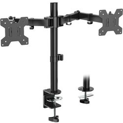 WALI Dual Monitor Desk Mount, Monitor Stand for 2 Monitors Up to 27inch, Dual Monitor Mount Max 22lbs for Home, Office, School (M002), Black