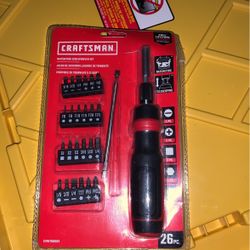 CRAFTSMAN Ratcheting Screwdriver, Multibit Set, 26-Piece (CMHT68001),Black