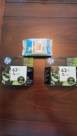 HP63XL tri-color ink cartridges