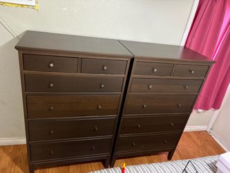 Matching Pair of Tall Dark Brown Dressers