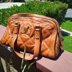 Marc Jacobs 'Emily' Bowler Satchel Brown Quilted Leather 