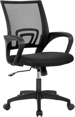 Home Office Chair Ergonomic Desk Chair Mid-Back Mesh Computer Chair Lumbar Support Comfortable Executive Adjustable Rolling Swivel Task Chair with Arm