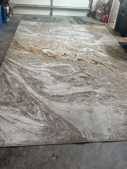 Beautiful White Gold, And Cream Rug
