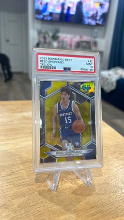 Reed Sheppard 2023 Bowman U Best Yellow SP 30/75 PSA 9