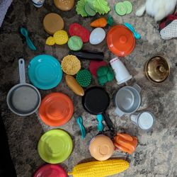 Assorted Play Food And Utensils