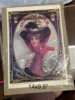 Vintage Print 1909 Olympia Brewing Company  1909 Greetings