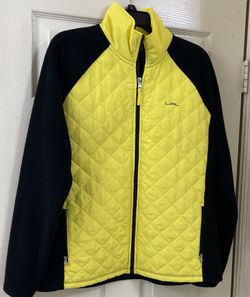 LAUREN ACTIVE Ralph Lauren L-RL Black Yellow  Quilted/Fleece Jacket women’s XL