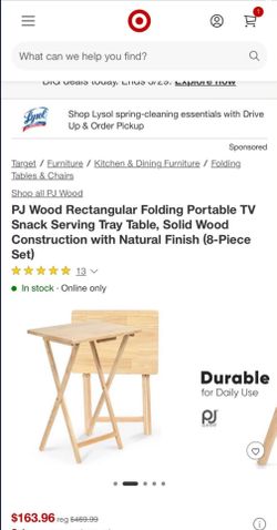 Two portable folding table