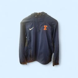 Nike University Of Illinois Nylon Windbreaker Hoodie 