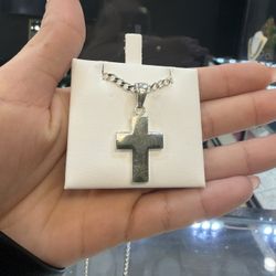 925 Silver Cross Charm 