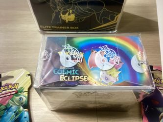 Vintage Pokmon Sealed Collection Lot Team Up ETB, Cosmic Eclipse Booster  Box, Team-Up Sleeved Art Set, PSA10 Flashfire XY Charizard Slabs for Sale  in Federal Way, WA - OfferUp