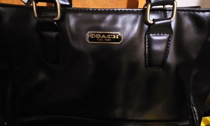 Coach Handbag Black Leather