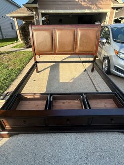 Queen Storage Bed Frame with Built-In Charging Ports