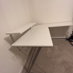 White L Shaped Desk 