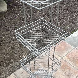 Metal 4 Tier Square Spa Tower Corner Plant Stand Shelf Decor Nickel finish, Bath Shelf- Firm price
