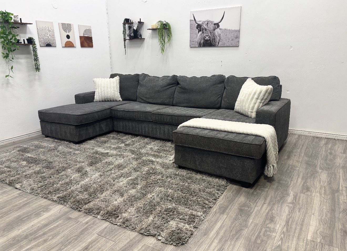 Grey Sectional Couch - Free Delivery