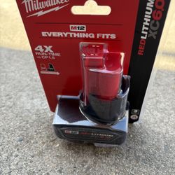 Milwaukee M-12 Red  Lithium XC 6.0 Battery 