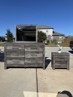 Beautiful Dresser With Mirror And Nightstand Set
