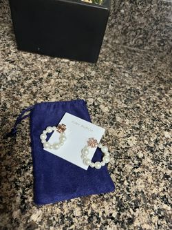 Tory Burch Britten Pearl Hoops