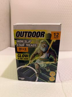 THUNDER GRIP Glow in the Dark 30" x 6"-12-Pack Outdoor Stair Treads