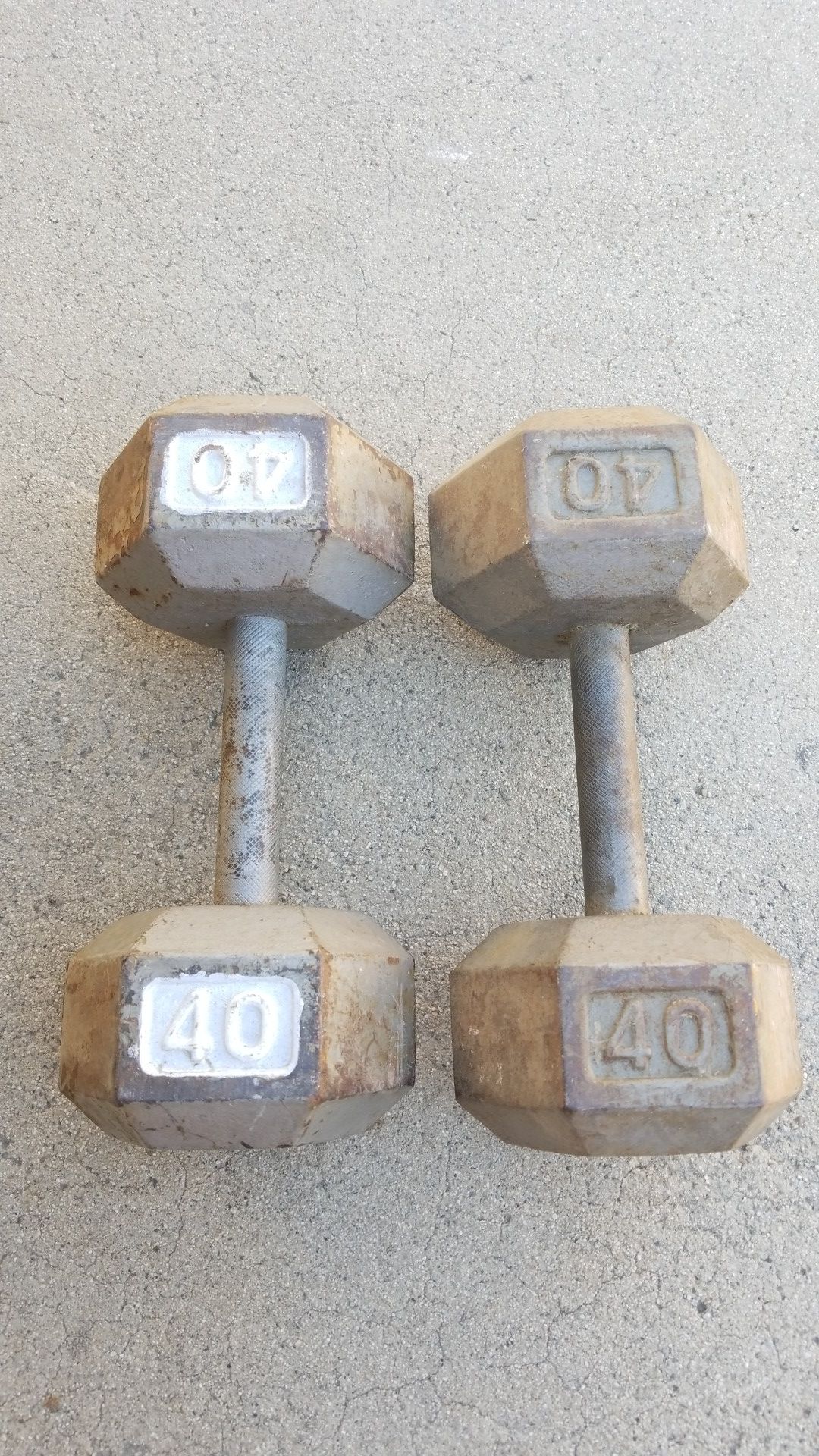 40lb 80lb hex dumbbells. Westminister or Ontario